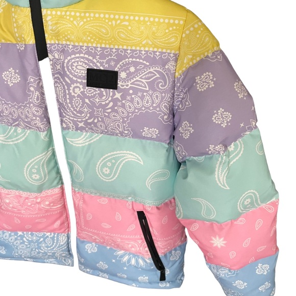 MC2 Saint Barth Girls Hooded Down Jacket In Bandana Print Size 10 NWOT - Picture 3 of 12